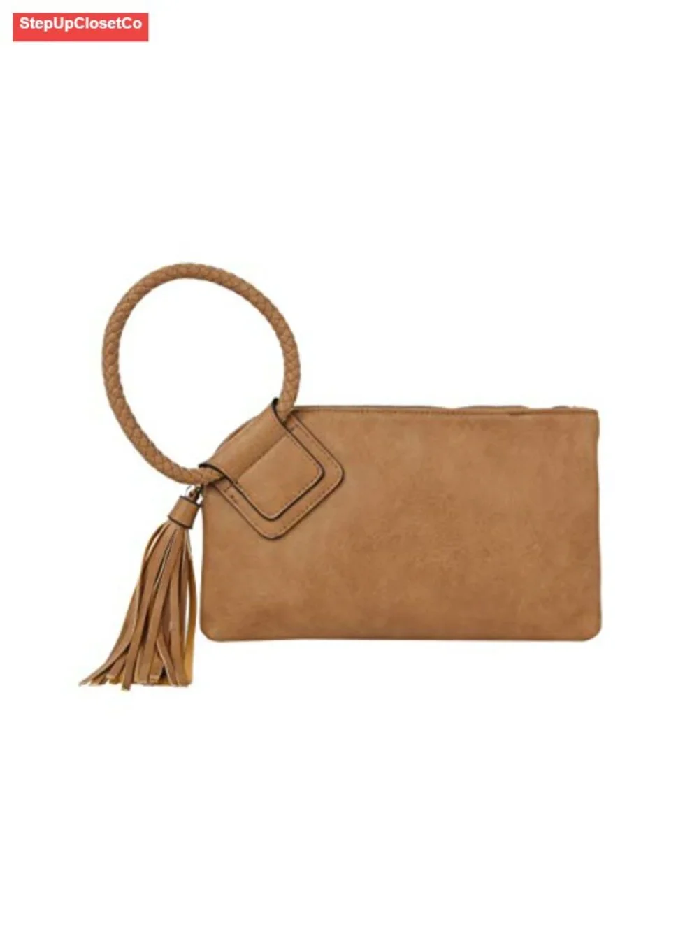 Vegan Leather Clutch Wristlet Wallet with Hand Strap, Card Slots for Evening